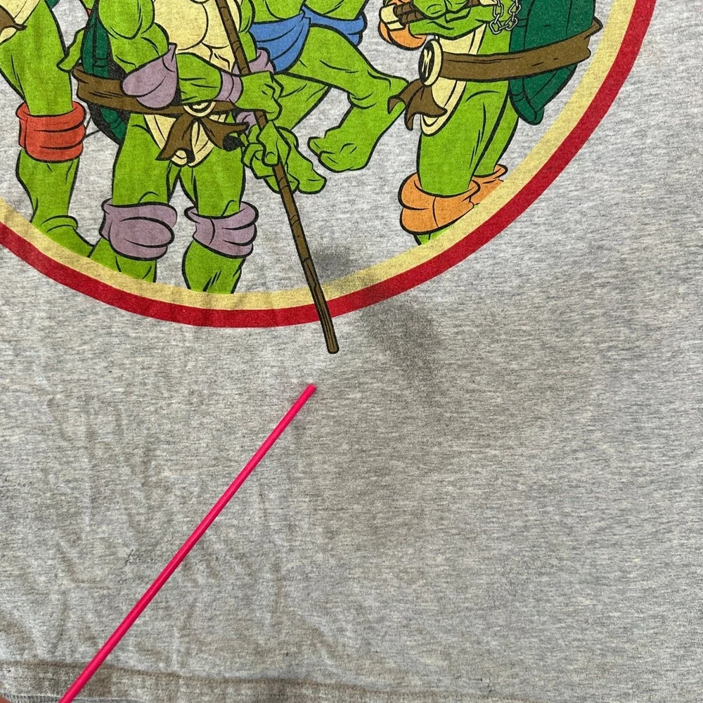 Nickelodeon Mens TMNT Graphic T Shirt 3XL Gray Cotton Blend Retro Cartoon